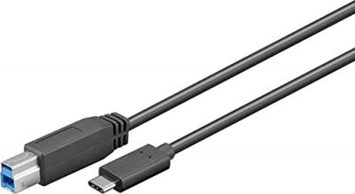 WENTRONIC goobay - C&acirc;ble USB - USB Type B (M) pour 24 pin USB-C (M) - USB 3.0 - 1 m - rond 