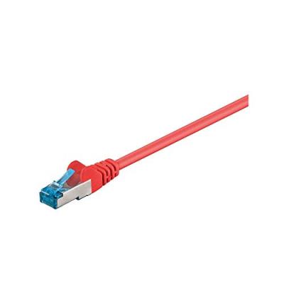  Goobay 93663 CAT 6a C&acirc;ble de Liaison, S/FTP (PiMF), Rouge, 0.5m Longueur