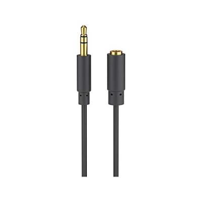 GOOBAY Rallonge Jack 3,5mm 3 Pin St&eacute;r&eacute;o M&acirc;le Femelle Cuivre Connecteur Or 2 m Noir