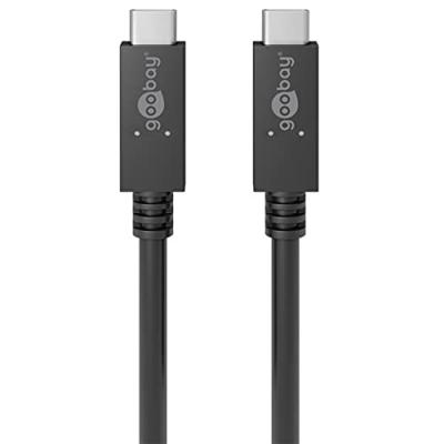 GOOBAY  49254 c&acirc;ble USB 1 m USB 3.2 Gen 2 (3.1 Gen 2) USB C Noir