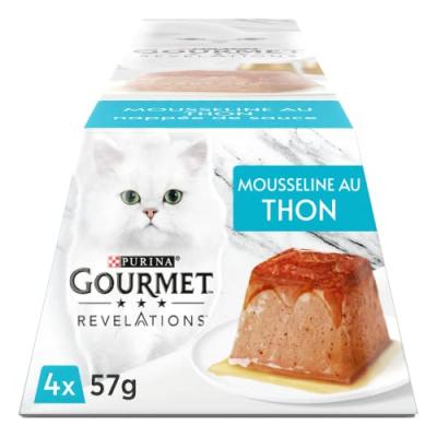 GOURMET  Mousse, Blanc et Bleu Ciel, 57 g (Lot de 4)