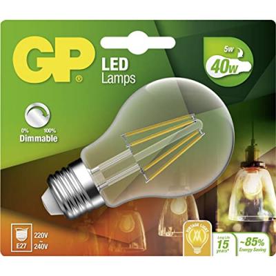 GP BATTERIES Ampoules &agrave; &eacute;conomie d'&eacute;nergie GP LED FILAMENT CLASSIC DIM E27 5W-40W