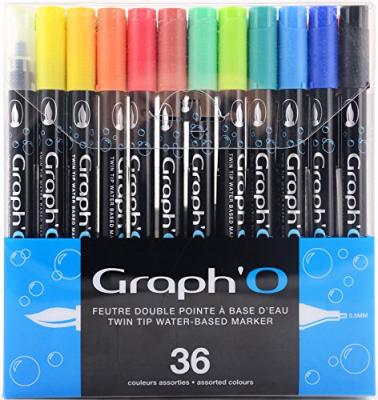 GRAPH IT Graph'O GO00360 Set de 36 Marqueurs Couleurs Assorties