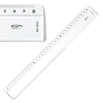 GRAPHOPLEX R&egrave;gle transparente 1 biseau + bosselage 30 cm - 