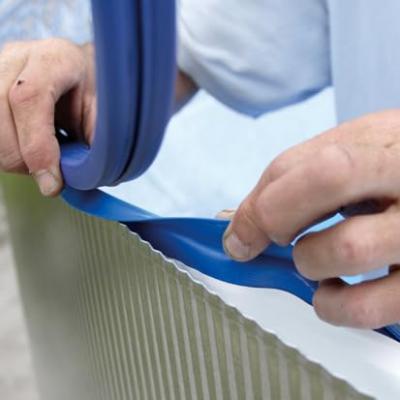 GRE Liner piscine Gr&eacute; ovale 1000 x 550 x H.132 cm - Rail d'accroche - Bleu