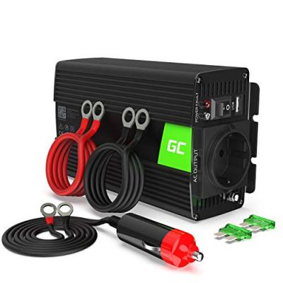 GREEN CELL Onduleur de voiture de tension 24V &agrave; 230V, onde sinuso&iuml;dale pure de 500W