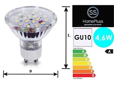 HOMEPLUSS GSC - led GU10 - 4.6W lumiere du jour - Transparente