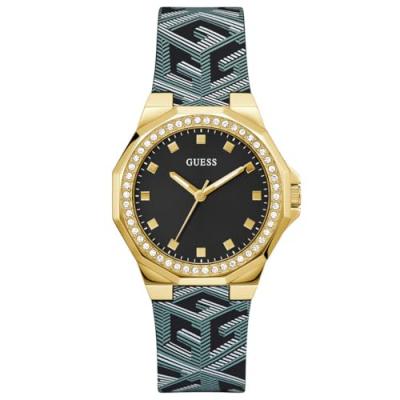GUESS Montre femme  Avril GW0598L2 - Bracelet Silicone Noir