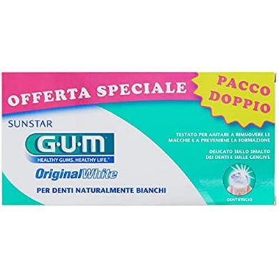 GUM Sunstar  Dentifrice Blanc Original 2 x 75 ml 236 gr