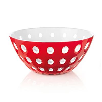 GUZZINI R&eacute;cipient Le Murrine acrylique rouge et blanc &Oslash;25 cm
