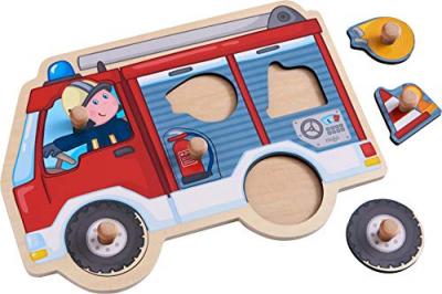 HABA - Puzzle Camion de Pompiers, 304594, Multicolore