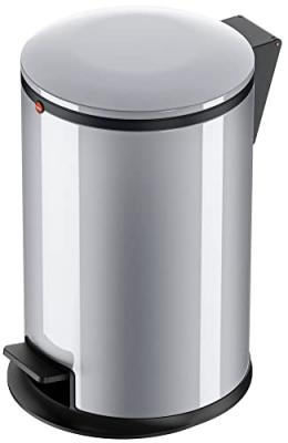 HAILO Poubelle de cuisine design &agrave; p&eacute;dale 12L  Pure M Coloris - Argent