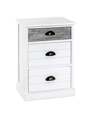 Paris Prix - Commode En Bois 3 Tiroirs mario 60cm Blanc