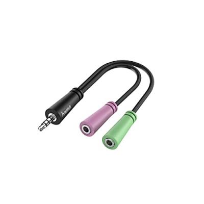 HAMA Adapt. audio, jack m&acirc;le 3,5 mm 4 br. - casque micro jack 3,5 mm 2x 3 br. - Neuf