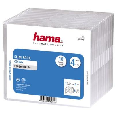 HAMA  Boitier ""Slim"" pour 4 CD (x10) Transparent