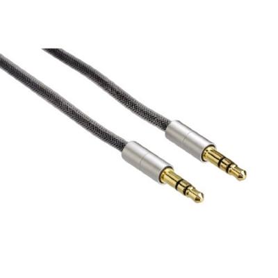 HAMA C&acirc;ble de liaison AluLine , jack 3,5mm, m&acirc;le - m&acirc;le, st&eacute;r&eacute;o, 2 m - Neuf