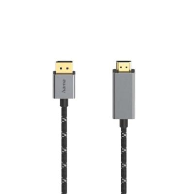 HAMA C&acirc;ble vid&eacute;o, f . Displayport - f . Hdmi, ultra-hd 4k@60hz, alu, 1,50 m
