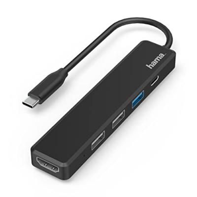 HAMA Hub USB-C, multiport, 5 ports, 3 USB-A, USB-C, HDMI - Neuf
