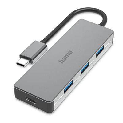 HAMA Hub USB-C, 4 ports, USB 3.2 Gen2, 10 Gbit/s, alu - Neuf