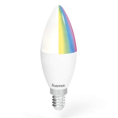 HAMA Lampe Led Wifi, E14, 5,5w, Rgbw, R&eacute;glable, Bougie, Pr Comm. Voc./Appl.