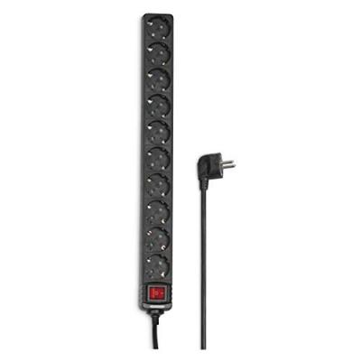 HAMA Multiprise, 10 prises, interrupteur &agrave; 2 poles., noire, 3 m