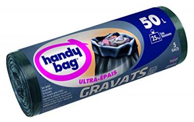 HANDY BAG  Sac Poubelle, Le 1 Rouleau de 5 Sacs, 50L