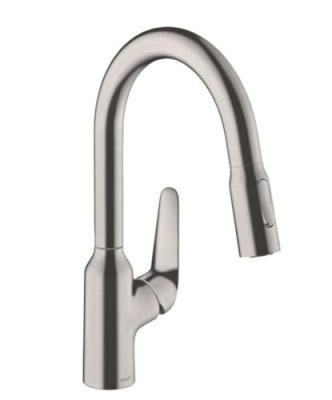 HANSGROHE Mitigeur de cuisine 180, avec douchette extractible 2 jets aspect acier inox 