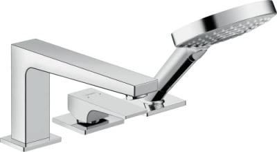 HANSGROHE Robinet de baignoire 3 trous avec levier plat Metropol 