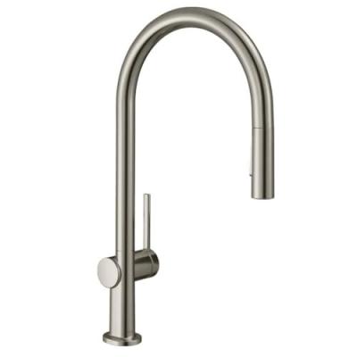 HANSGROHE Robinet mitigeur de cuisine douchette extractible 2 jets acier Talis M54 