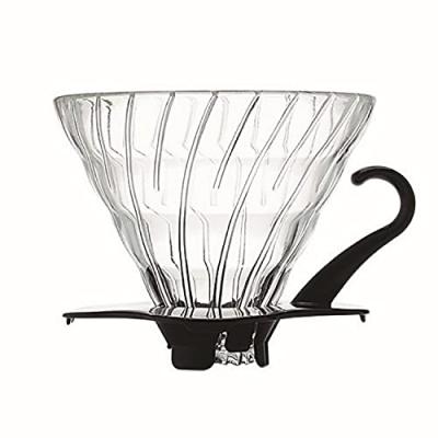  HARIO V60 Glass Goutteur de caf&eacute;, Verre, Noir, Size 2