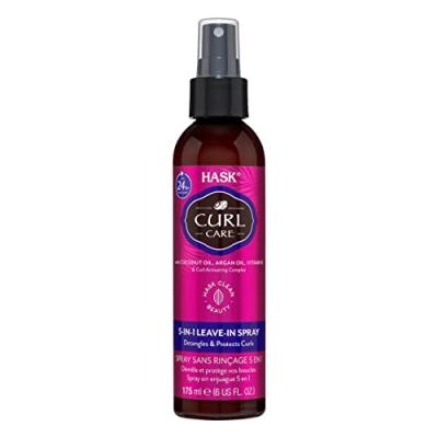 Spray apr&egrave;s-shampooing hask curl care 5 in 1 cheveux boucl&eacute;s (175 ml)