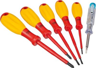 Hazet VDE Jeu de tournevis 6 pi&egrave;ces vis &agrave; fente, cruciforme Phillips