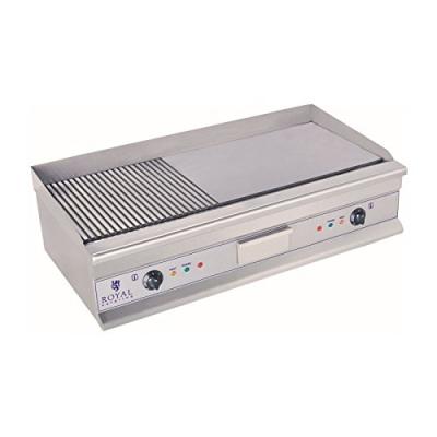 HELLOSHOP26 Plancha &eacute;lectrique nervur&eacute;e - 100cm - 2 x 3.2kW acier inox professionnel