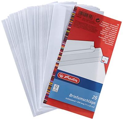 HERLITZ  envellope, format long, sans fen&ecirc;tre, blanc 10419307
