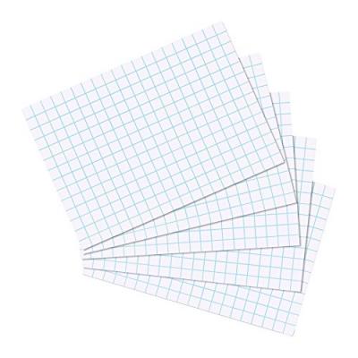 HERLITZ  Fiches bristol, A5, quadrill&eacute;, blanc - Lot de 4
