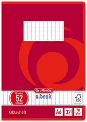 HERLITZ  Cahier Octave x.book, A6, quadrill&eacute;, 70 g/m2 - Lot de 29