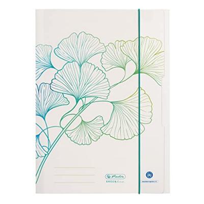  Herlitz Chemise &agrave; rabats GREENline Ginkgo, A4 - Lot de 4