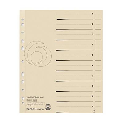 HERLITZ  Intercalaires, A4 Extra Large, En Carton Manille,