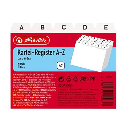 HERLITZ  Index alphab&eacute;tique A - Z, PP, A7 paysage - Lot de 4