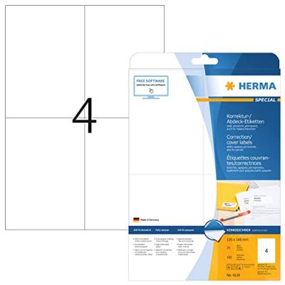HERMA  Etiquette couvrante/correctrice SPECIAL, 105 x 148 mm - Lot de 2