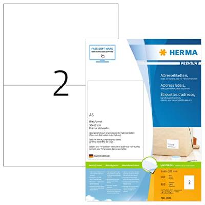 HERMA  Etiquette universelle PREMIUM, 148,5 x 105 mm, blanc