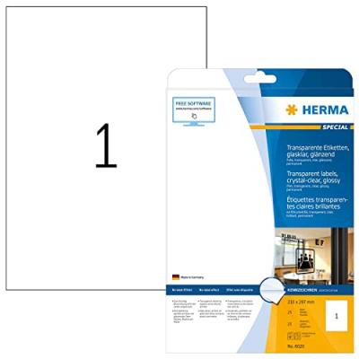HERMA  Special A4 210x297mm Transparent Crystal Transparent Etiquette (Lot de 25)