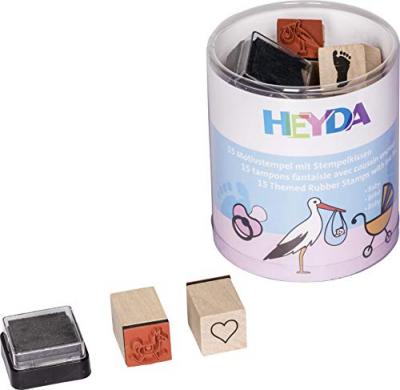 HEYDA  kit de timbres &agrave; motifs baby, en bo&icirc;te ronde trans- 204888485