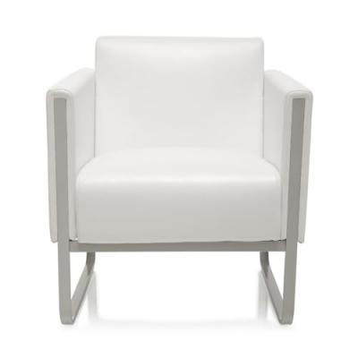 HJH OFFICE Divan lounge ARUBA cadre argentin similicuir 1 place blanc 