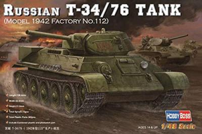 HOBBY BOSS Russian T-34/76 (1942 No.112) Tank - 1:48e - 