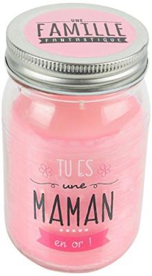 GENERIQUE Bougie Parfum&eacute;e En Verre ""maman"" 13cm Fleur De Printemps