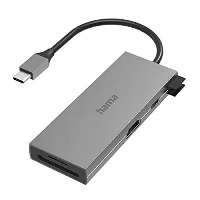 HAMA Hub Multiport USB-C (USB 3.1)  6 Ports Gris