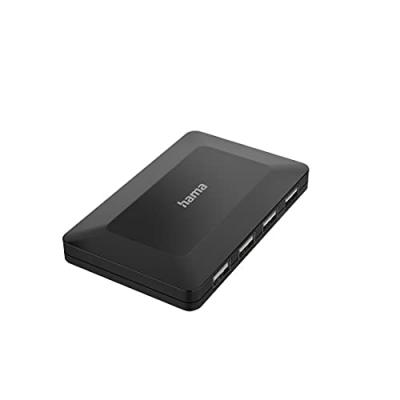 HAMA Hub USB, 4 ports, USB 2.0, 480 Mbit/s, avec c&acirc;ble et interrupteur - Neuf