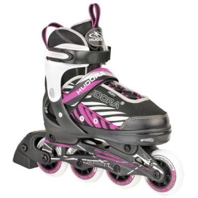 HUDORA  Mia Rollers en Ligne Enfant, Noir-Noir/Rose, Taille 29-32
