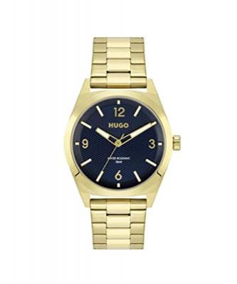 HUGO  Montre &agrave; affichage analogique or / bleu nuit / blanc